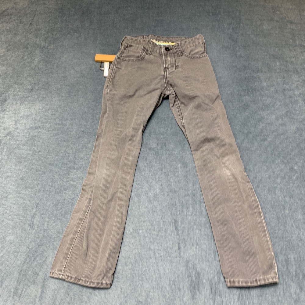 Quiksilver Pants Women 23 Gray Cotton Regular Fit Low Rise 5-Pocket Straight Leg